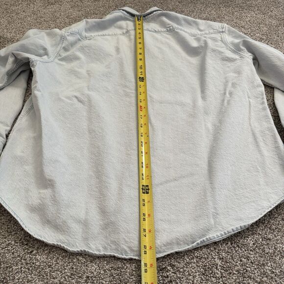 Supreme Light Blue Denim Wooster Cotton Long Sleeve Box Logo Shirt Size Medium - Picture 12 of 12